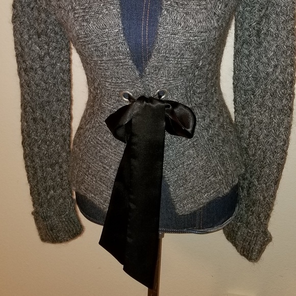 160 NWOT mac & jac S fem gray mohair blend cardiga - Picture 8 of 10